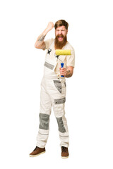 Adult painter full body isolated