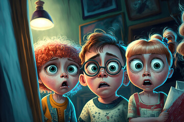 Obraz premium cartoon friends. sketch art for artist creativity and inspiration. generative AI