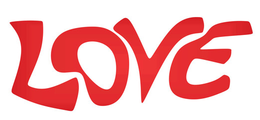 Love graphic text. vector illustration