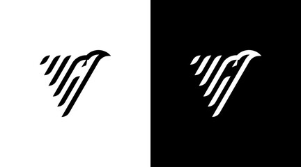 Eagle vector head logo business monogram black and white icon illustration style Designs templates