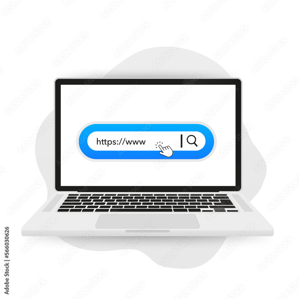 Poster searching on internet. internet search bar. an isolated search engine. information search system. ad
