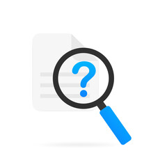 Business legal document expertise or inspection vector icon flat cartoon, concept of order review, corporate file quality revision. Office documents. Vector illustration