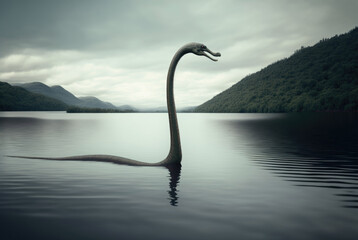 Obraz premium Loch Ness monster. Generative AI
