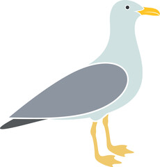 Seagull logo. Isolated seagull on white background. Bird