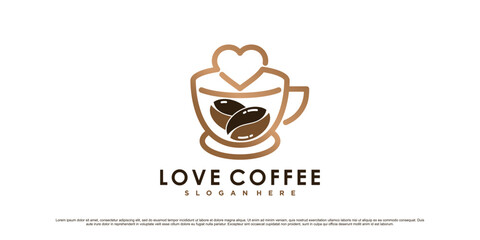 Coffee logo design template with creative element and unique concept