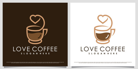 Coffee logo design template with creative element and unique concept