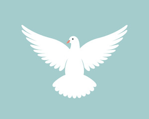 Dove logo. Isolated dove on white background. Bird