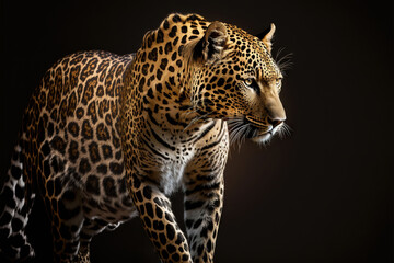 Naklejka na ściany i meble Leopard close-up illustration generative ai