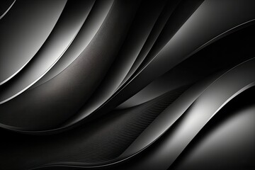 Black waves abstract background. Black and white lines. Line and wave wallpaper. Generative AI.