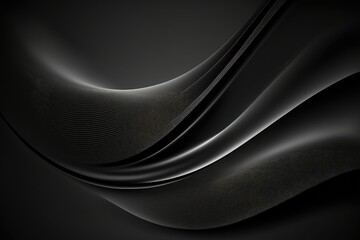 Black waves abstract background. Black and white lines. Line and wave wallpaper. Generative AI.