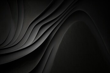 Fototapeta premium Black waves abstract background. Black and white lines. Line and wave wallpaper. Generative AI.