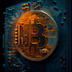 Bitcoin background, BTC cryptocurrency bitcoin coin blockchain wallpaper