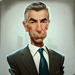 Businessman or entrepreneur cartoon caricature illustration of business man