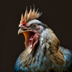 An angry hen - generative ai
