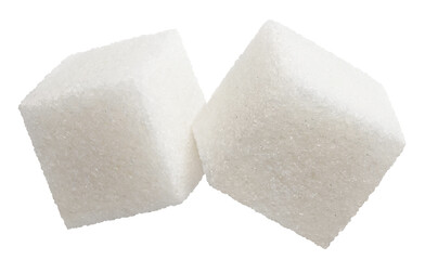 White sugar cubes cut out
