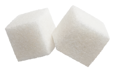 White sugar cubes cut out