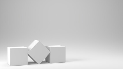 Close-Up Of Stage Under Studio Room. Mockup empty stair for award. Round pedestal and winner podium.