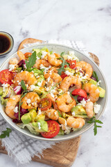 Avocado shrimp salad with cherry tomatoes