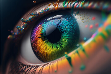 Beautiful eye vivid colours rgb hyper realistic