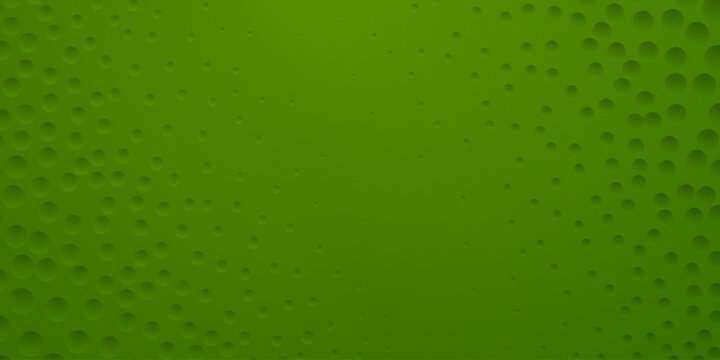 Abstract background in green colors with many concave small circles
