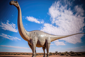 Diplodocus dinosaur. Generative AI - obrazy, fototapety, plakaty
