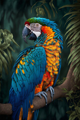 Colorful macaw ara  - obrazy, fototapety, plakaty