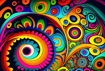 Fototapeta premium Groovy psychedelic background