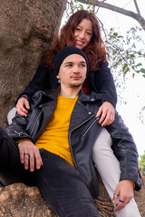 Obraz premium Beautiful young couple in love dating outdoors