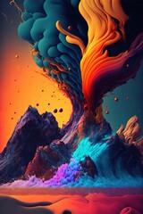 Abstract colourful background. Notebook cover, I pad, I phone wallpaper, fantasy high quality images.