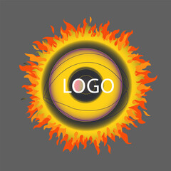 Vector image, a dark sun with bright rays and an abstract eye, good for a logo