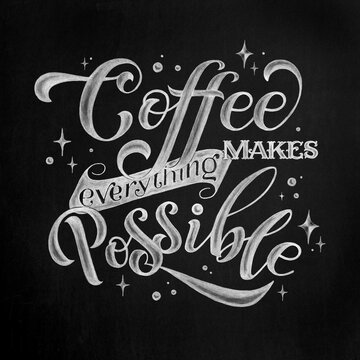 Coffee lettering chalkboard