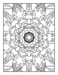 Pattern coloring page for adults. Mandala Coloring Book For Adult. Mandala Coloring Pages. Mandala Coloring Book. Seamless vector pattern. Black and white linear drawing. Vector abstract mandala.