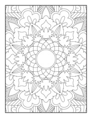 Pattern coloring page for adults. Mandala Coloring Book For Adult. Mandala Coloring Pages. Mandala Coloring Book. Seamless vector pattern. Black and white linear drawing. Vector abstract mandala.