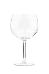 Glass goblet on drinks on white background