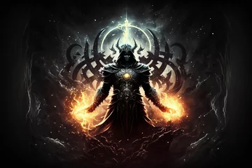 Foto op Canvas Powerful darkness god universe epic RPG character © Leonardo