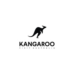 kangaroo silhouette logo icon design inspiration, australia country symbol
