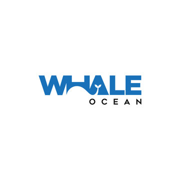 negative space whale typography logo design inspiration
