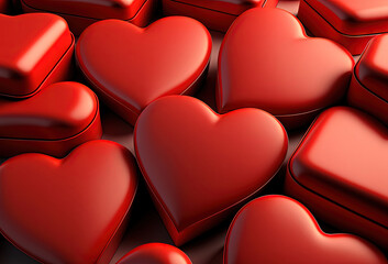 Naklejka na ściany i meble Red hearts background