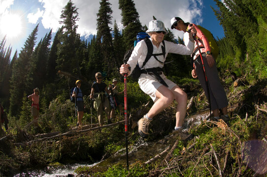 Summer trekking near Ruby Creek Lodge. Valhallas. New Denver, British Columbia, Canada