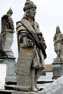 The statue of prophet Baruch by Aleijadinho at the Basilica do Bom Jesus de Matosinhos in Congonhas, Minas Gerais, Brazil.