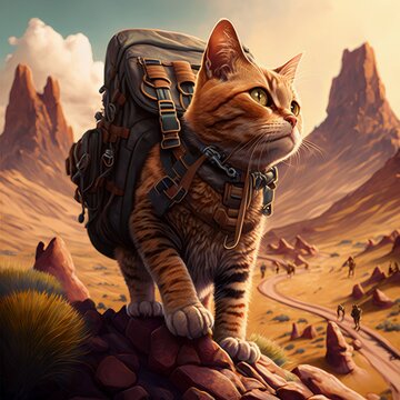 cat adventure illustration design photo