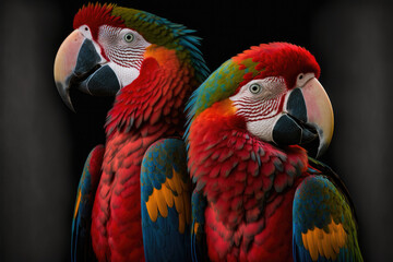 Macaws Brazilian. IA Generative - obrazy, fototapety, plakaty