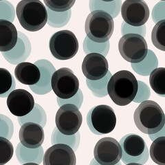 Seamless hand draw polka dots, colorful geometric pattern