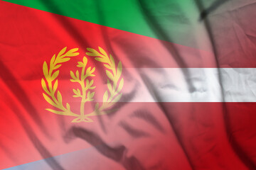 Fototapeta premium Eritrea and Latvia national flag international relations LVA ERI