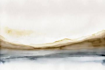 Draagtas Minimalistic watercolor landscape background. Simple watercolor landscape painting.  © StylishDesignStudio