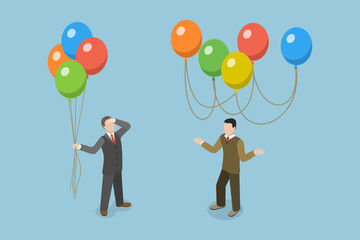 3D Isometric Flat Vector Conceptual Illustration of Decentralization, Cryptocurrency and Blockchain Technology