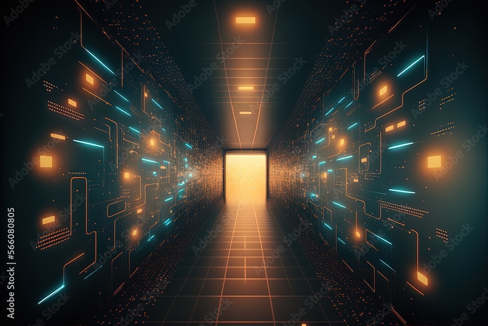 Poster a sluggish passageway via the digital infrastructure. massive amounts of data a matrix-like digital 
