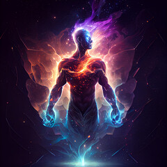 Cosmic energy unleashing into space generative ai