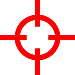 Red Target Aim Cross Accuracy Circle Sign Icon. Vector Image.