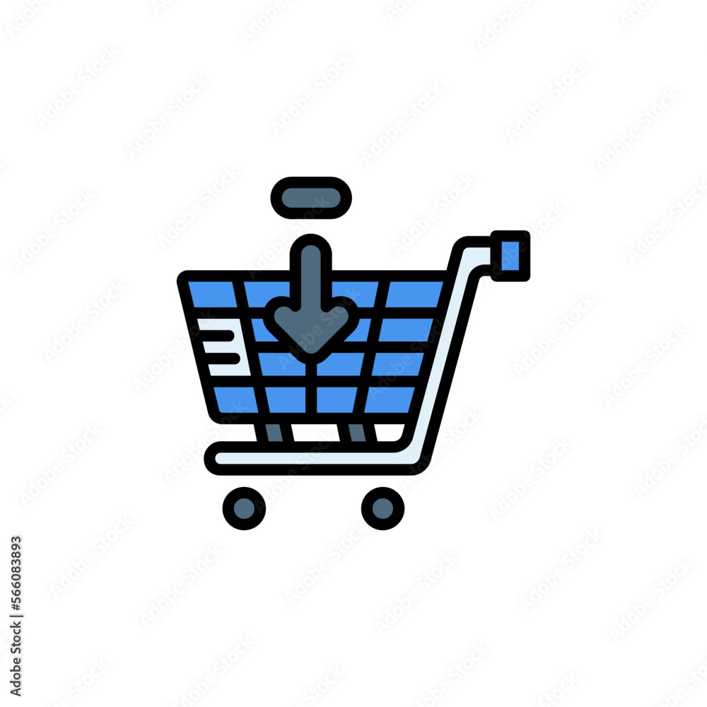 Poster add to cart vector icon filled line style. perfect for website, application, commerce, presentation,